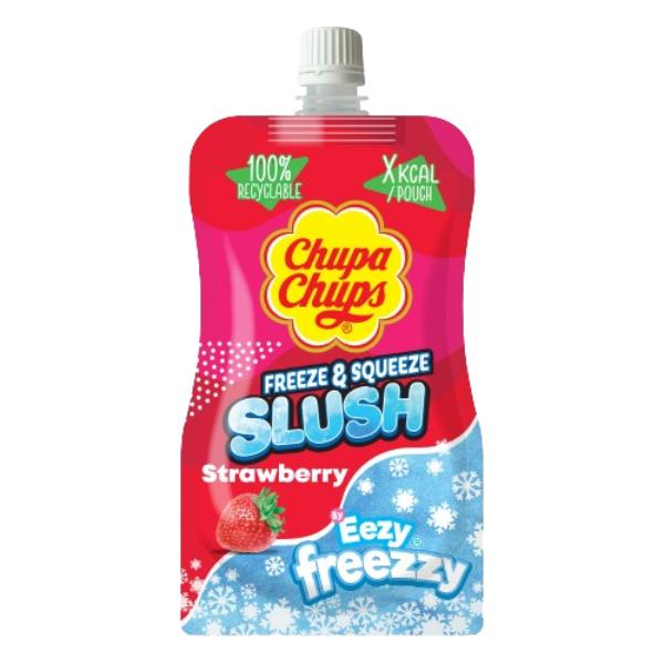 Chupa Chups Freeze & Squeeze Strawberry Slush Pouch - 250ml
