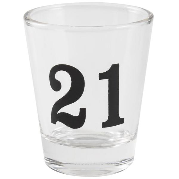 Black 21 Shot Glass - 9cm