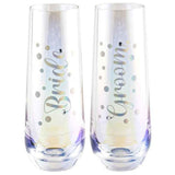 Load image into Gallery viewer, 2 Pack Bride &amp; Groom Stemless Glass Set - 280ml
