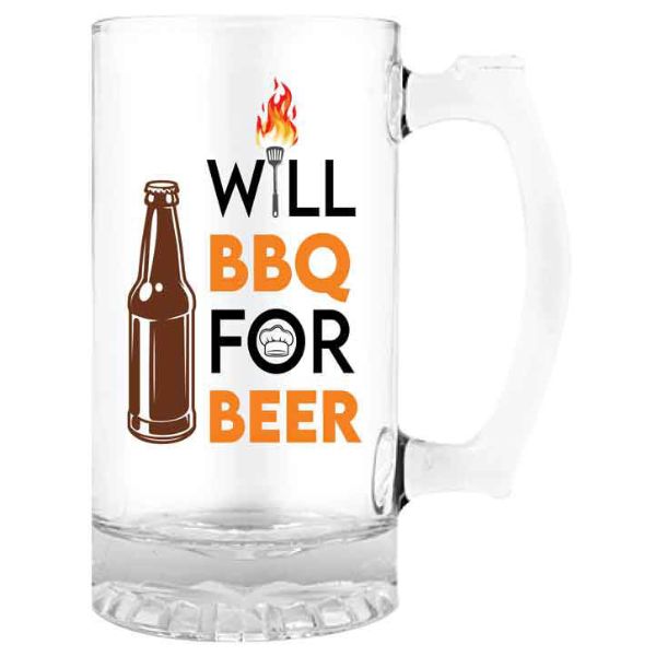 Will BBQ For Beer Stein - 490ml
