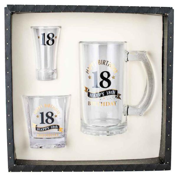 3 Pack 18th Stein Whisky Shot Glass Set