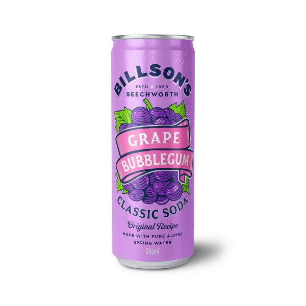 Billson's Grape Bubblegum Classic Soda - 355ml