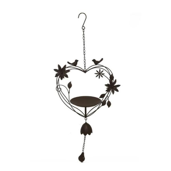 Cast Iron Heart Bird Bath Chime - 82cm x 35cm