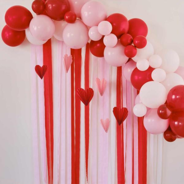 55 Pack Red & Pink Valentines Day Party Backdrop Balloon Arch Kit
