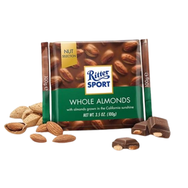 Ritter Sport Milk Whole Almond Chocolate - 100g