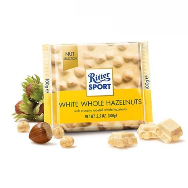 Ritter Sport Milk White Whole Hazel Chocolate - 100g