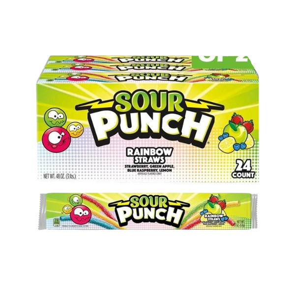 Sour Punch Rainbow Straws - 57g