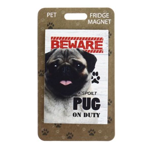 Beware Pug Pet Fridge Magnet