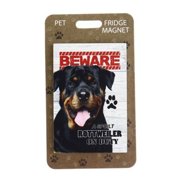 Beware Rottweiler Pet Fridge Magnet