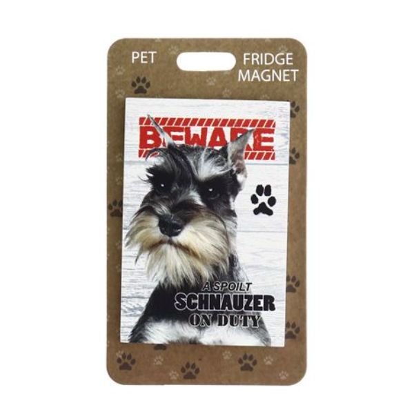 Beware Schnauzer Pet Fridge Magnet