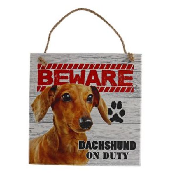 Beware Dachshund Pet Sign