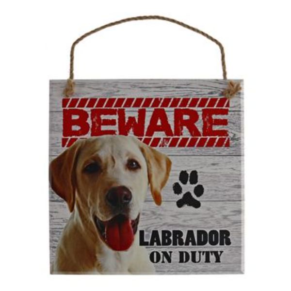 Beware Labrador Golden Sign