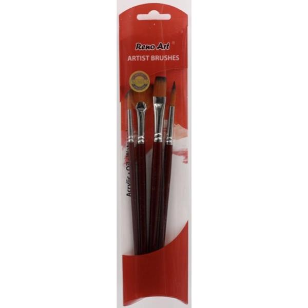 4 Piece Artist Brush Set in PVC Pillow Box - Ass. 2
