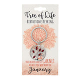 Load image into Gallery viewer, January Tree Of Life Birthstone Keyring
