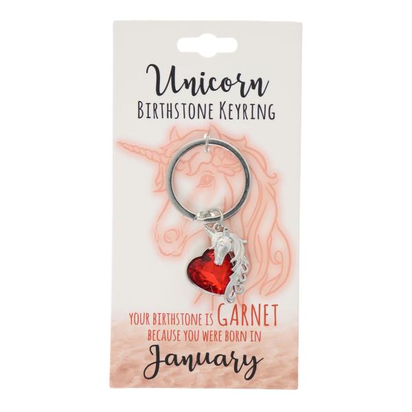 January Unicorn Birthstone Keyring