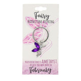 Load image into Gallery viewer, February Fairy Birthstone Keyring
