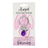 Load image into Gallery viewer, February Angel Birthstone Keyring
