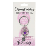 Load image into Gallery viewer, February Dream Catcher Birthstone Keyring
