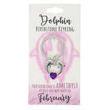 Load image into Gallery viewer, February Dolphin Birthstone Keyring
