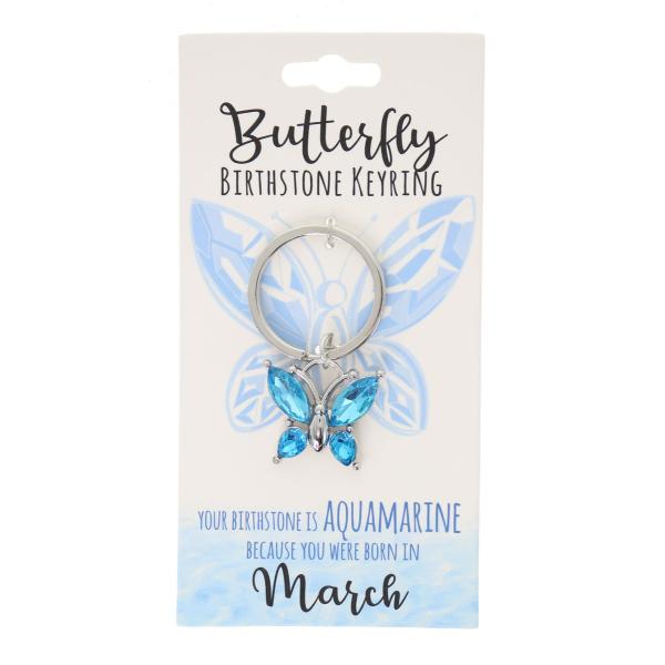 March Butterfly Birthstone Keyring