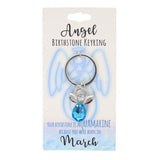 Load image into Gallery viewer, March Angel Birthstone Keyring

