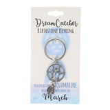 Load image into Gallery viewer, March Dream Catcher Birthstone Keyring
