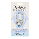 Load image into Gallery viewer, March Dolphin Birthstone Keyring
