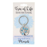 Load image into Gallery viewer, March Tree Of Life Birthstone Keyring
