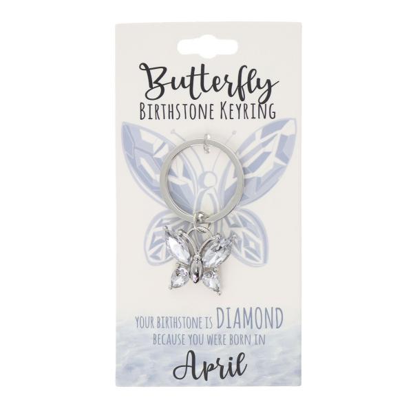 April Butterfly Birthstone Keyring