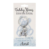 Load image into Gallery viewer, April Teddy Bear Birthstone Keyring
