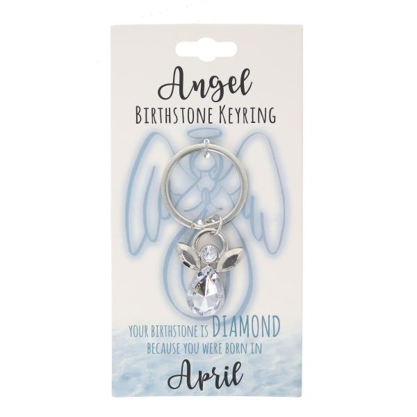 April Angel Birthstone Keyring