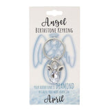 Load image into Gallery viewer, April Angel Birthstone Keyring
