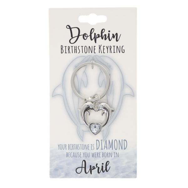 April Dolphin Birthstone Keyring