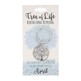 Load image into Gallery viewer, April Tree Of Life Birthstone Keyring
