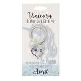 Load image into Gallery viewer, April Unicorn Birthstone Keyring
