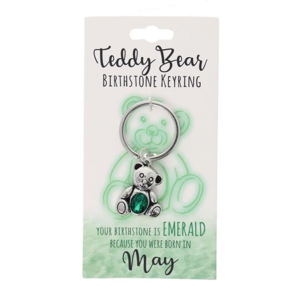 May Teddy Bear Birthstone Keyring