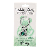 Load image into Gallery viewer, May Teddy Bear Birthstone Keyring
