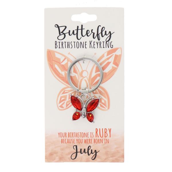 July Butterfly Birthstone Keyring