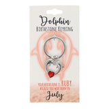 Load image into Gallery viewer, July Dolphin Birthstone Keyring
