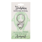 Load image into Gallery viewer, August Dolphin Birthstone Keyring
