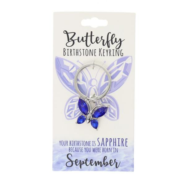 September Butterfly Birthstone Keyring