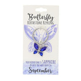 Load image into Gallery viewer, September Butterfly Birthstone Keyring
