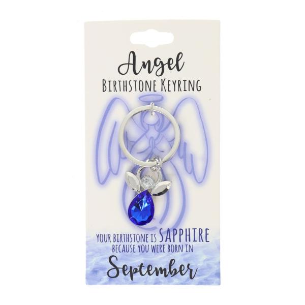 September Angel Birthstone Keyring