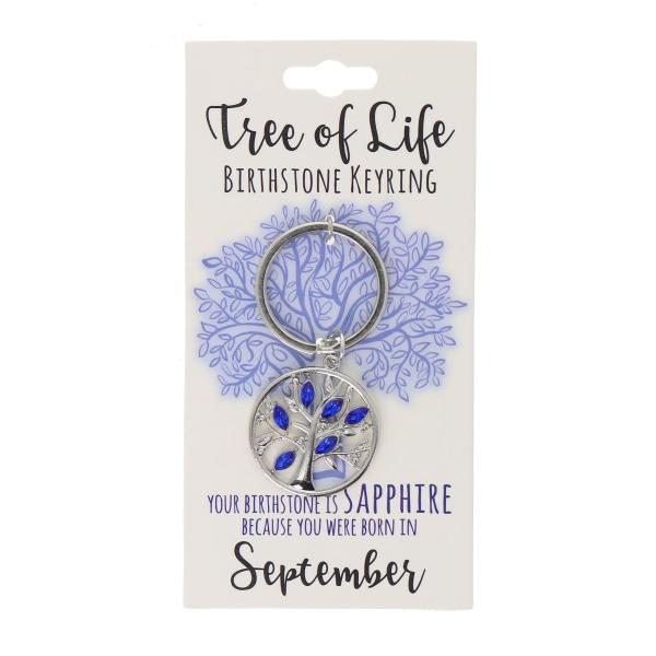 September Tree Of Life Birthstone Keyring