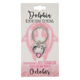 Load image into Gallery viewer, October Dolphin Birthstone Keyring
