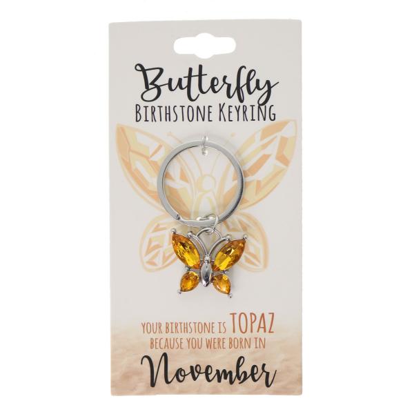 November Butterfly Birthstone Keyring