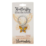 Load image into Gallery viewer, November Butterfly Birthstone Keyring
