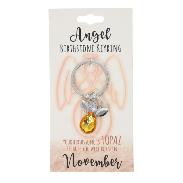 November Angel Birthstone Keyring