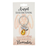 Load image into Gallery viewer, November Angel Birthstone Keyring
