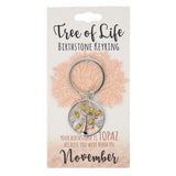 Load image into Gallery viewer, November Tree Of Life Birthstone Keyring
